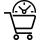 Icon of a clock in a shopping cart
