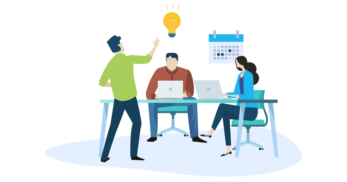 Illustration of a project meeting